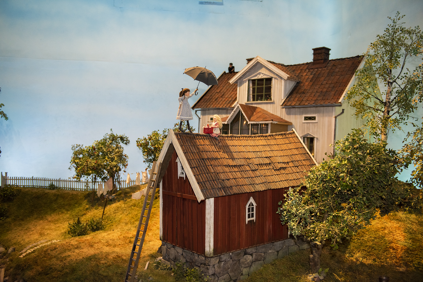 Sagotåget miniature world with Madicken's house